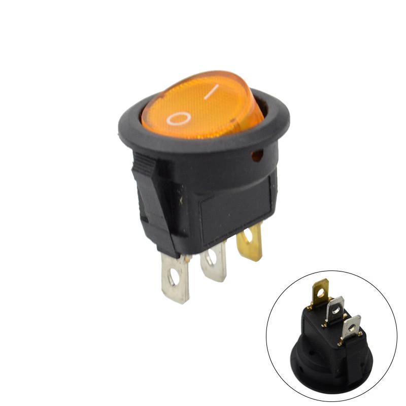 KCD1-5-101N illuminated Round Rocker Switch 250V 6A SPST ON-OFF - Yellow KCD1-5-101N illuminated Round Rocker Switch 250V 6A SPST ON-OFF - Yellow