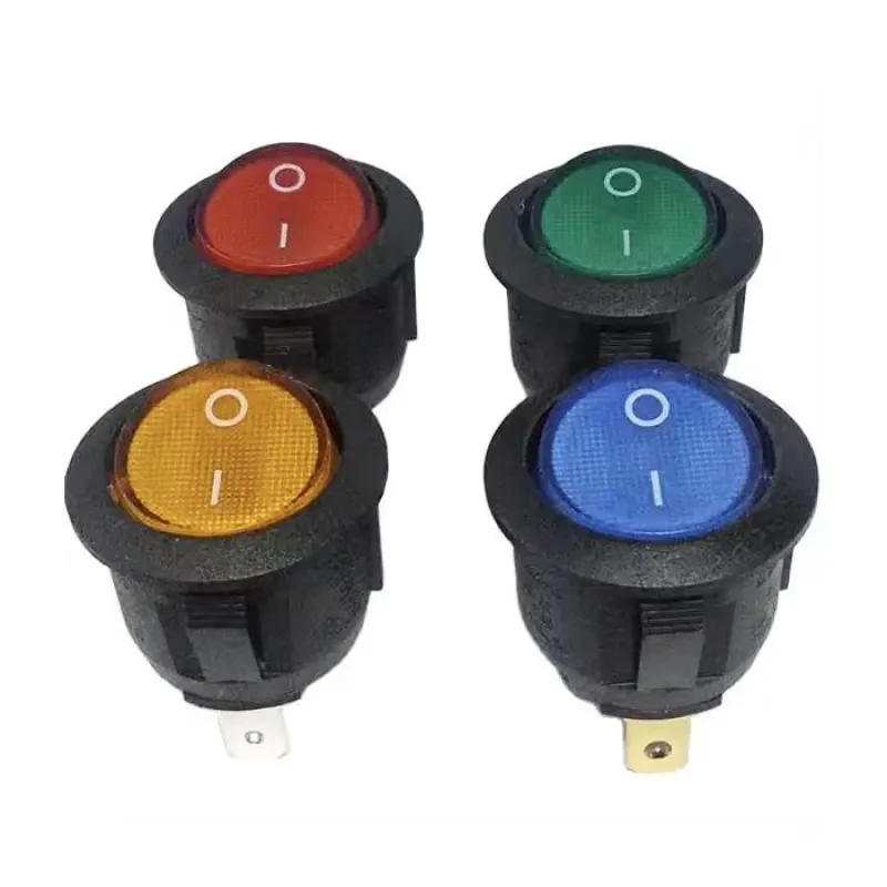 KCD1-5-101N illuminated Round Rocker Switch 250V 6A SPST ON-OFF - Yellow KCD1-5-101N illuminated Round Rocker Switch 250V 6A SPST ON-OFF - Yellow