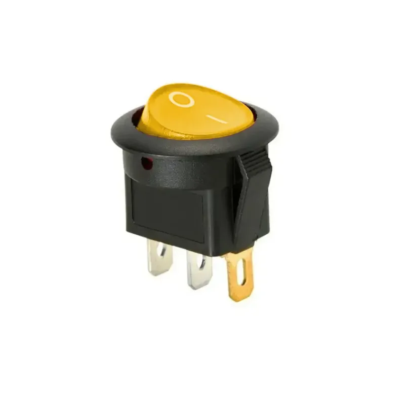 KCD1-5-101N illuminated Round Rocker Switch 250V 6A SPST ON-OFF - Yellow KCD1-5-101N illuminated Round Rocker Switch 250V 6A SPST ON-OFF - Yellow