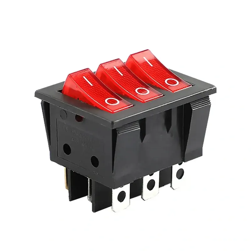 KCD3 Comutator Basculant ON-OFF SPST 9 Pini 3 Căi 250V 15A - Roșu KCD3 Comutator Basculant ON-OFF SPST 9 Pini 3 Căi 250V 15A - Roșu