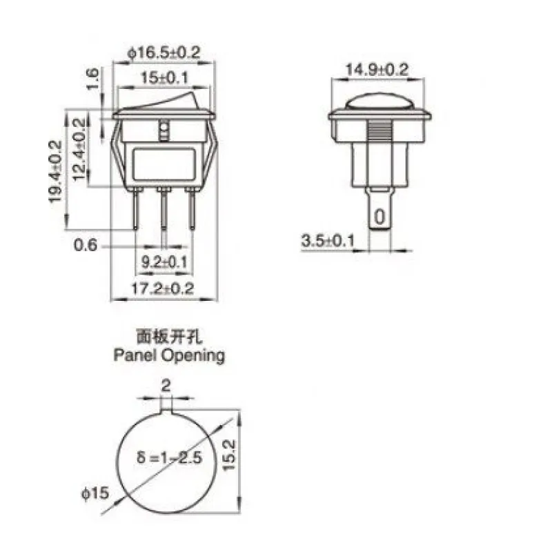 Mini Comutator Basculant ON/OFF Iluminat SPDT 250V 3A 3-Pin - Alb - Roșu Mini Comutator Basculant ON/OFF Iluminat SPDT 250V 3A 3-Pin - Alb - Roșu