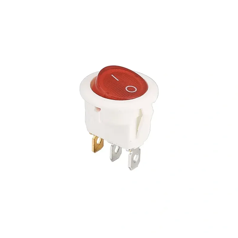 Mini Comutator Basculant ON/OFF Iluminat SPDT 250V 3A 3-Pin - Alb - Roșu Mini Comutator Basculant ON/OFF Iluminat SPDT 250V 3A 3-Pin - Alb - Roșu