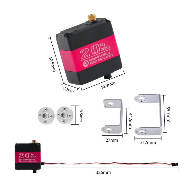 RDS3218 Servo Motor 20kg 180 Degrees RDS3218 Servo Motor 20kg 180 Degrees