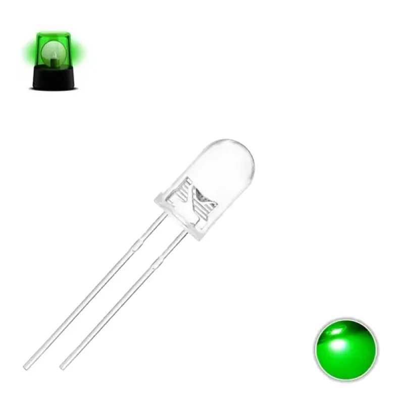 5mm Flashing LED - Single Light Blinking Green LED