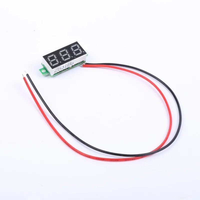 0.28 Inch Digital Voltmeter with Dual-Wire DC 5V - 30V - Green 0.28 Inch Digital Voltmeter with Dual-Wire DC 5V - 30V - Green