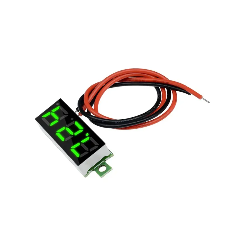0.28 Inch Digital Voltmeter with Dual-Wire DC 5V - 30V - Green 0.28 Inch Digital Voltmeter with Dual-Wire DC 5V - 30V - Green
