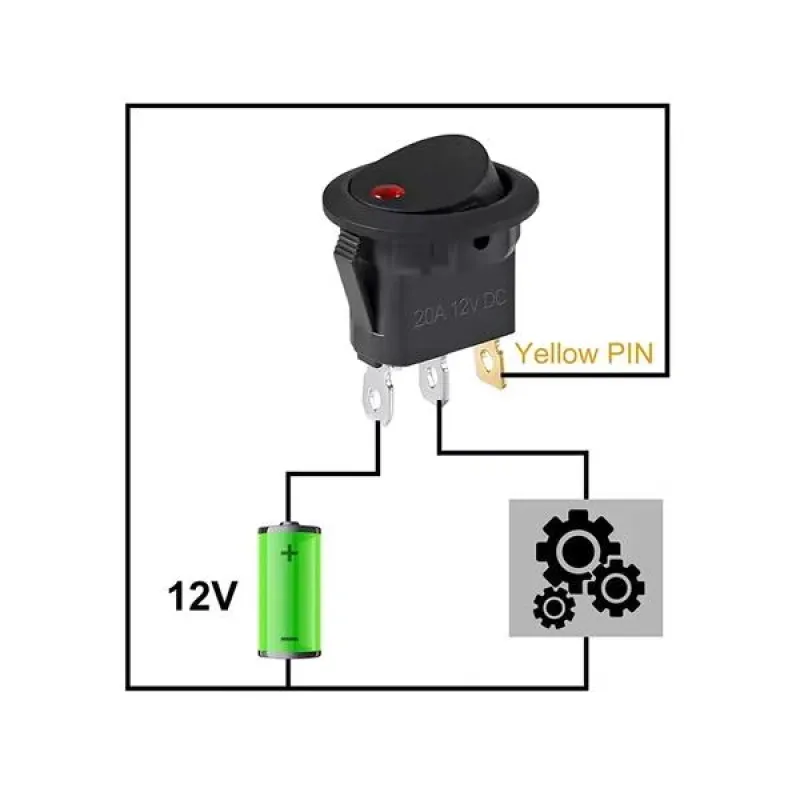 12V 20A ON-OFF Rocker Switch with Red LED 22mm 12V 20A ON-OFF Rocker Switch with Red LED 22mm