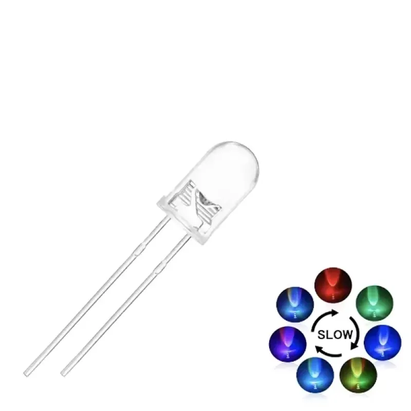 5mm Flashing LED - Multi Light Blinking RGB LED - Slow 5mm Flashing LED - Multi Light Blinking RGB LED - Slow