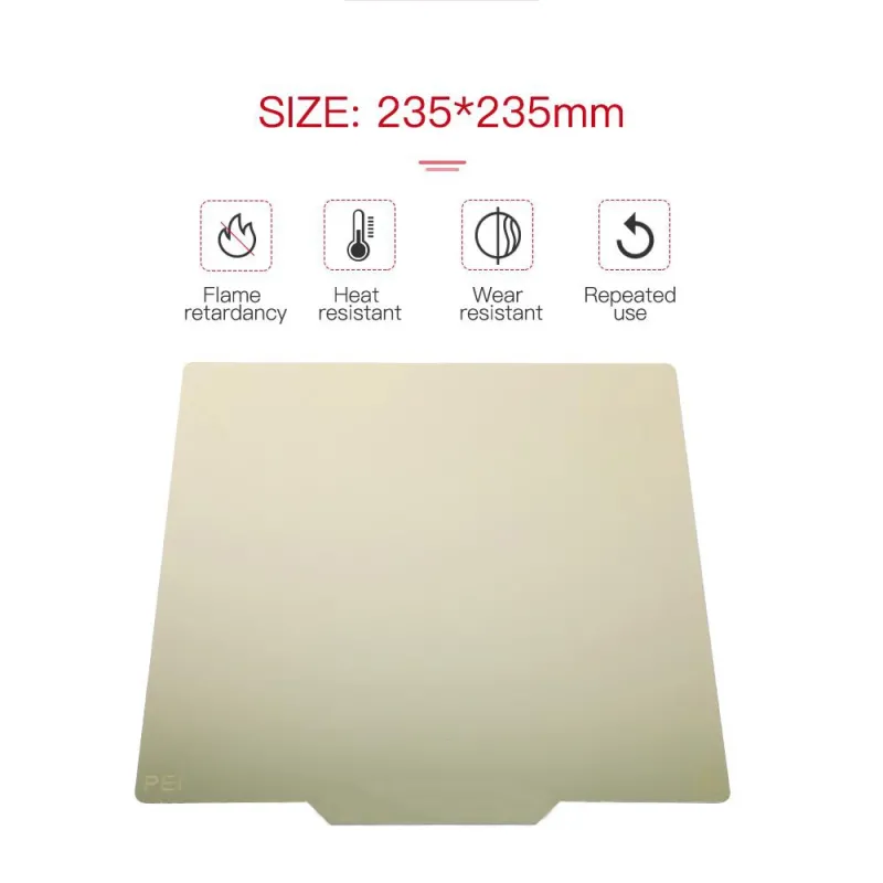 235 x 235 mm PEI to PEI Double Face Build Plate Sheet for Creality and Other 3D Printers 235 x 235 mm PEI to PEI Double Face Build Plate Sheet for Creality and Other 3D Printers