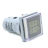 AC Voltage and Current Meter with Dual Square LED Display - 60-500 Volts / 100 Amps - White AC Voltage and Current Meter with Dual Square LED Display - 60-500 Volts / 100 Amps - White