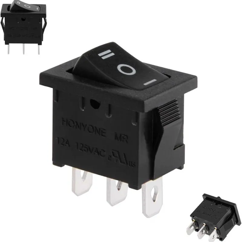 KCD1-103 Rocker Switch SPDT 3 Ways 21x15 mm - Black KCD1-103 Rocker Switch SPDT 3 Ways 21x15 mm - Black