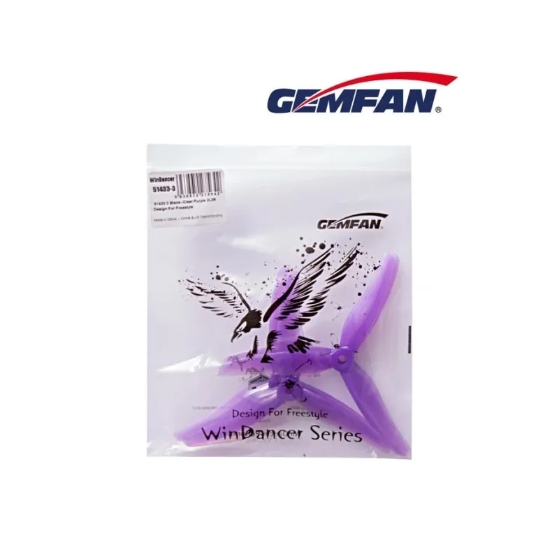 Gemfan Hurricane 51433 3-Blade Propeller Set (4pcs) - Purple Gemfan Hurricane 51433 3-Blade Propeller Set (4pcs) - Purple