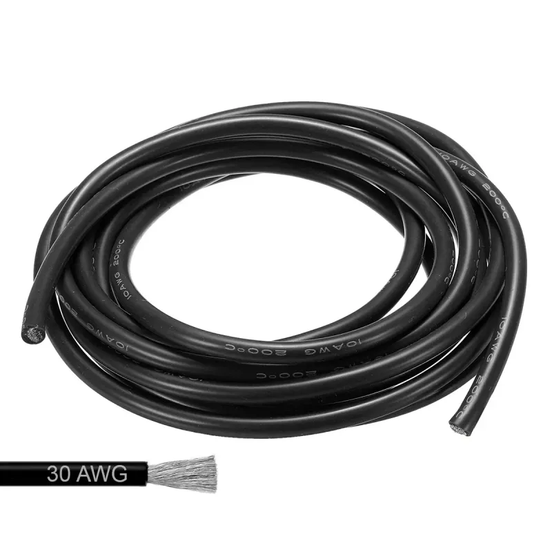 Sârmă Flexibilă Din Silicon 30 AWG 0,08 mm Cupru Staniat - NEGRU - 1 Metru Sârmă Flexibilă Din Silicon 30 AWG 0,08 mm Cupru Staniat - NEGRU - 1 Metru