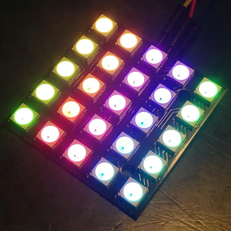 WS2812B Neopixel Addressable RGB LED Module 5x5 Square Matrix 25-bit WS2812B Neopixel Addressable RGB LED Module 5x5 Square Matrix 25-bit