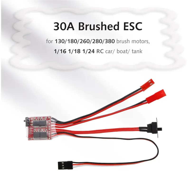30A Regulator Electronic de Viteză cu Frână Comutabilă Pentru Mașini RC, Bărci și Rezervoare 30A Regulator Electronic de Viteză cu Frână Comutabilă Pentru Mașini RC, Bărci și Rezervoare
