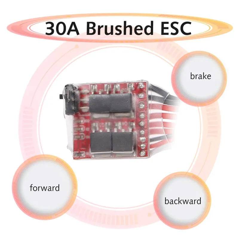 30A Regulator Electronic de Viteză cu Frână Comutabilă Pentru Mașini RC, Bărci și Rezervoare 30A Regulator Electronic de Viteză cu Frână Comutabilă Pentru Mașini RC, Bărci și Rezervoare