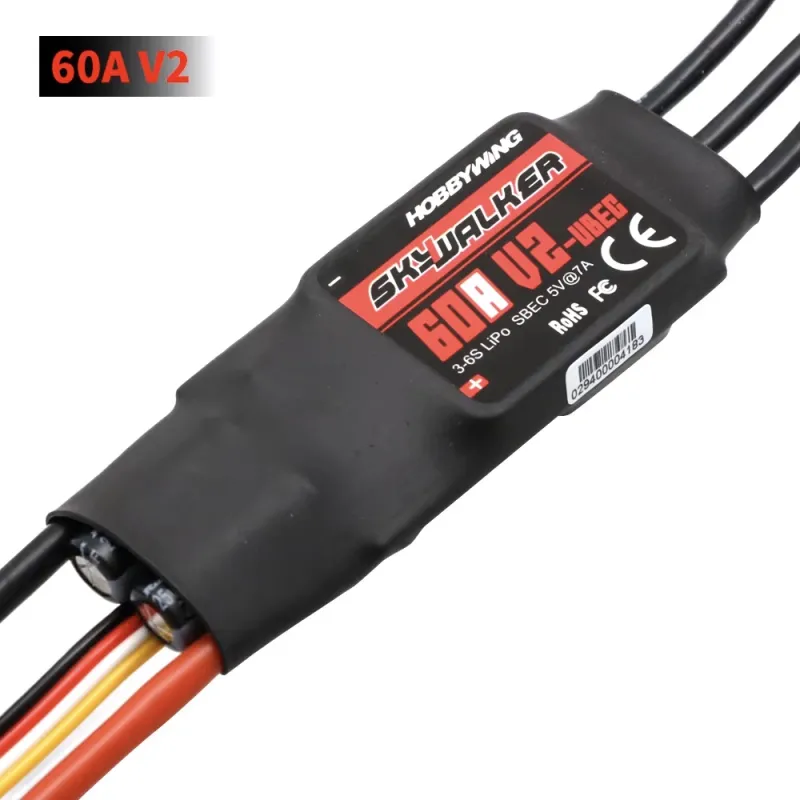 Hobbywing Skywalker 60A V2 Brushless Motor ESC 3-6S with 5V 7A BEC Hobbywing Skywalker 60A V2 Brushless Motor ESC 3-6S with 5V 7A BEC