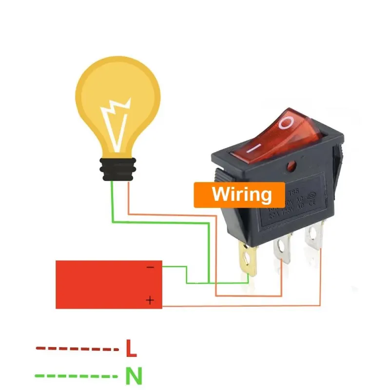 KCD3 Comutator Basculant ON-OFF SPST cu 3 Pini și 1 Cale 250V 15A - Roșu KCD3 Comutator Basculant ON-OFF SPST cu 3 Pini și 1 Cale 250V 15A - Roșu