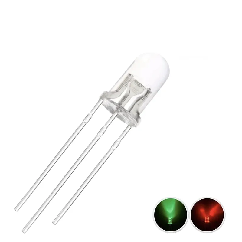 Anod Comun cu Led Dublu de 5 mm verde-roșu Anod Comun cu Led Dublu de 5 mm verde-roșu
