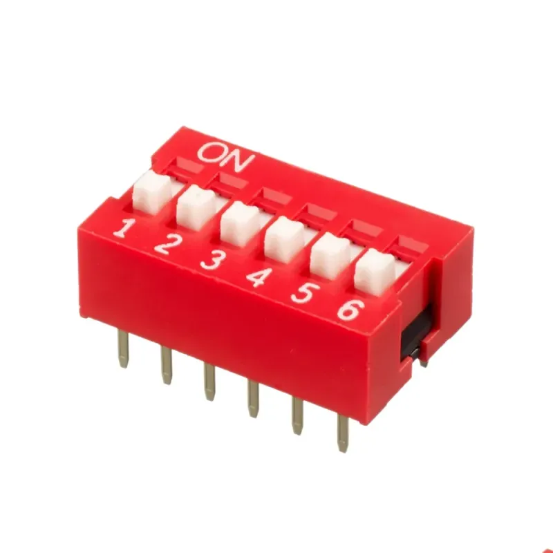 Comutator DIP cu 6 Pini 2,54 mm Roșu Comutator DIP cu 6 Pini 2,54 mm Roșu