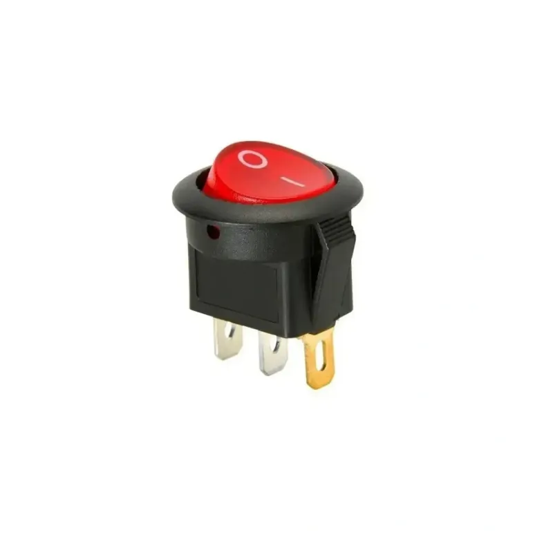 Mini Comutator Basculant ON/OFF Iluminat SPDT 250V 3A 3-Pin - Negru - Roșu Mini Comutator Basculant ON/OFF Iluminat SPDT 250V 3A 3-Pin - Negru - Roșu