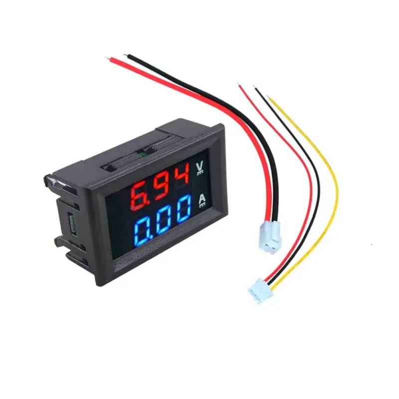Digital DC Voltmeter 0-100 Volts 1 Amp - Red and Blue with Box Digital DC Voltmeter 0-100 Volts 1 Amp - Red and Blue with Box