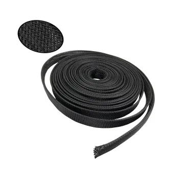 30mm Black Braided Cable Sleeving - 1 Meter