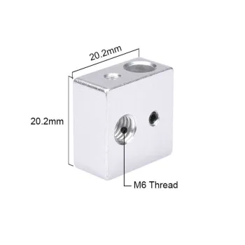 Bloc Termic Din Aluminiu MK8 20x20x10mm Pentru Imprimante 3D