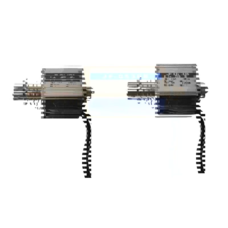 JF-0530B Linear Electric Magnet with Push-Pull Spiral Coil and 12 Volt DC Voltage JF-0530B Linear Electric Magnet with Push-Pull Spiral Coil and 12 Volt DC Voltage