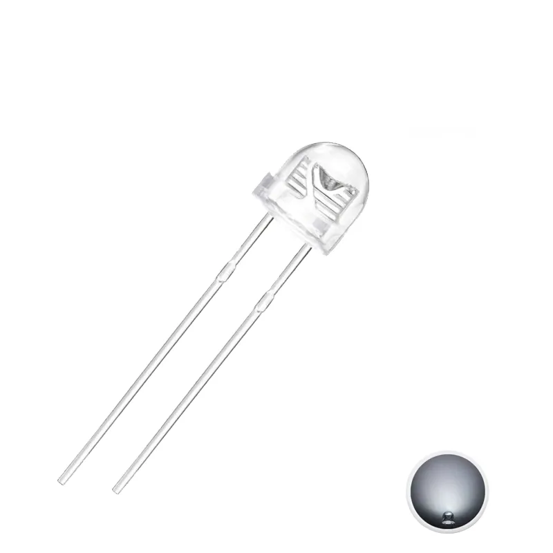 Pălărie de Paie de 5 mm Led Alb