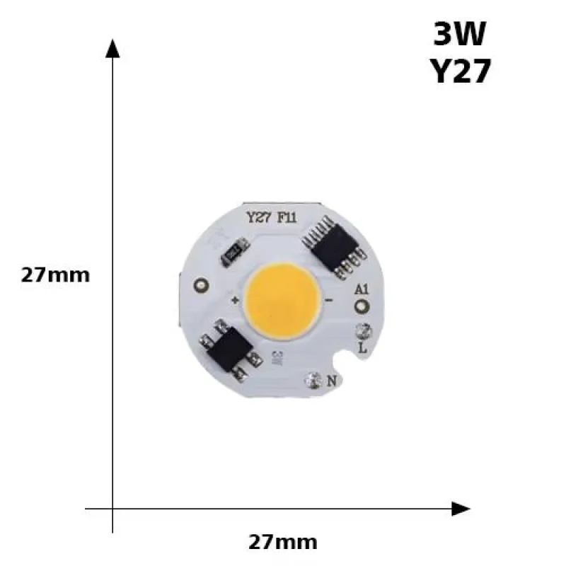 220V 3W Power Led Board Modul IP65 Y27 2800-3200K Alb Cald 220V 3W Power Led Board Modul IP65 Y27 2800-3200K Alb Cald