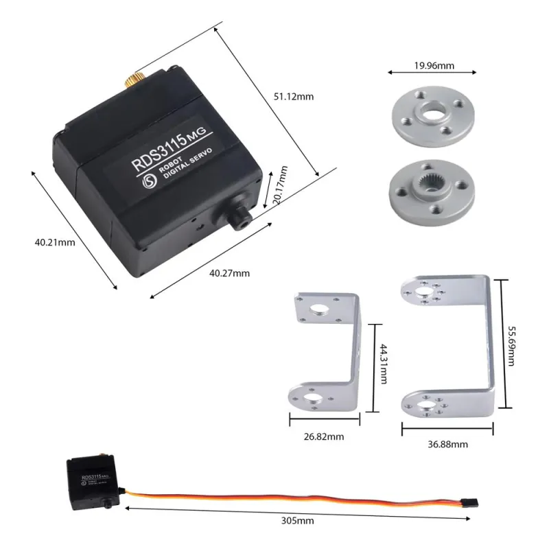 RDS3115 Servo Motor 17kg 180 Degrees RDS3115 Servo Motor 17kg 180 Degrees