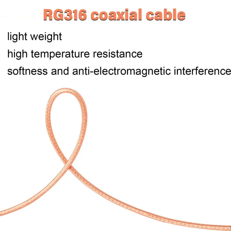 RG316-U Coaxial Cable 50 Ohm Flexible for RF Antenna - 1 Meter RG316-U Coaxial Cable 50 Ohm Flexible for RF Antenna - 1 Meter