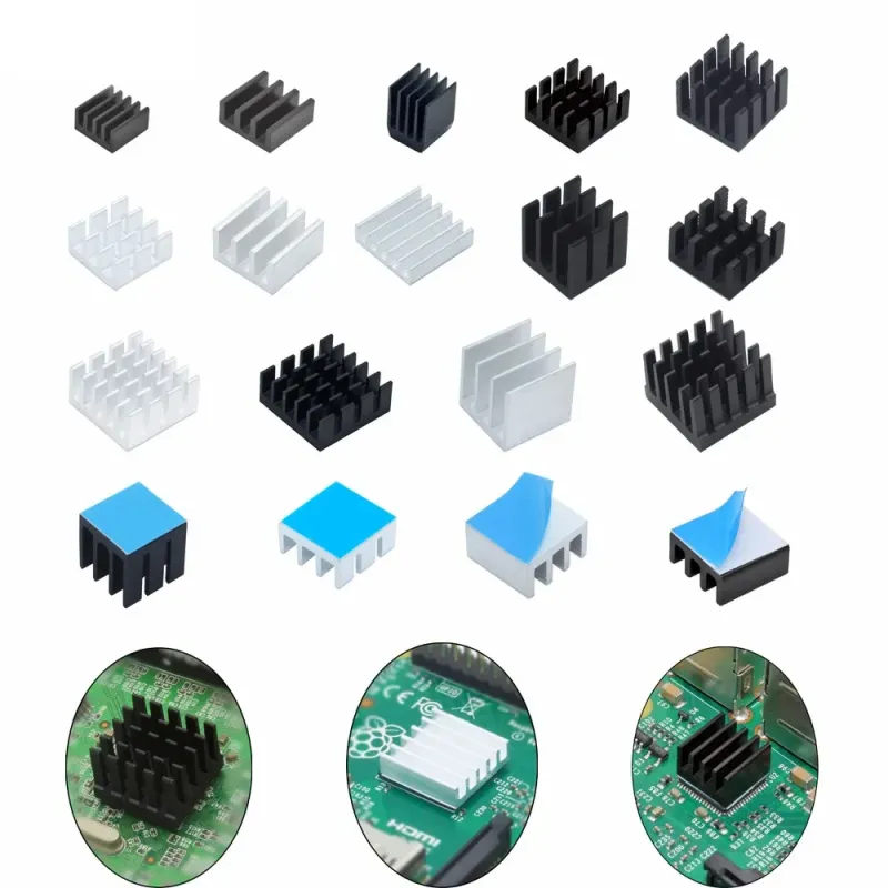 8.8x8.8x5 mm Aluminiu IC Chip Heatsink Cooler cu Bandă Conductoare Termică 8.8x8.8x5 mm Aluminiu IC Chip Heatsink Cooler cu Bandă Conductoare Termică