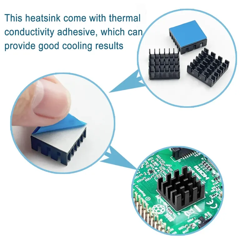 8.8x8.8x5 mm Aluminiu IC Chip Heatsink Cooler cu Bandă Conductoare Termică 8.8x8.8x5 mm Aluminiu IC Chip Heatsink Cooler cu Bandă Conductoare Termică