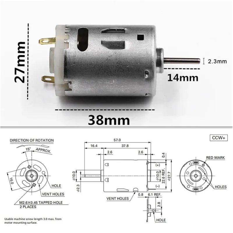 RS-385 Motor DC - 12V Micro Motor Electric RS-385 Motor DC - 12V Micro Motor Electric