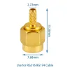 SMA Male RF Connector for RG316, RG174, and LMR-100A SMA Male RF Connector for RG316, RG174, and LMR-100A