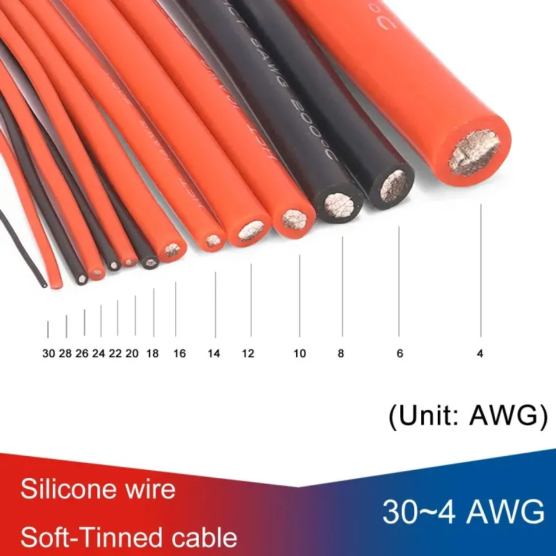 10 AWG Cablu Flexibil Din Silicon 0.08mm Tinned Coper - RED - 1 Meter 10 AWG Cablu Flexibil Din Silicon 0.08mm Tinned Coper - RED - 1 Meter
