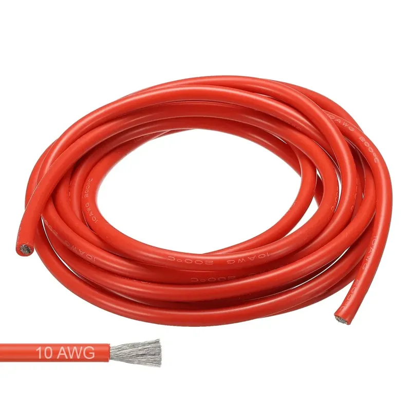 10 AWG Cablu Flexibil Din Silicon 0.08mm Tinned Coper - RED - 1 Meter 10 AWG Cablu Flexibil Din Silicon 0.08mm Tinned Coper - RED - 1 Meter