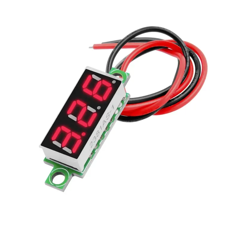 0.28 Inch Digital Voltmeter with Two-Wire DC 5V - 30V - Red 0.28 Inch Digital Voltmeter with Two-Wire DC 5V - 30V - Red