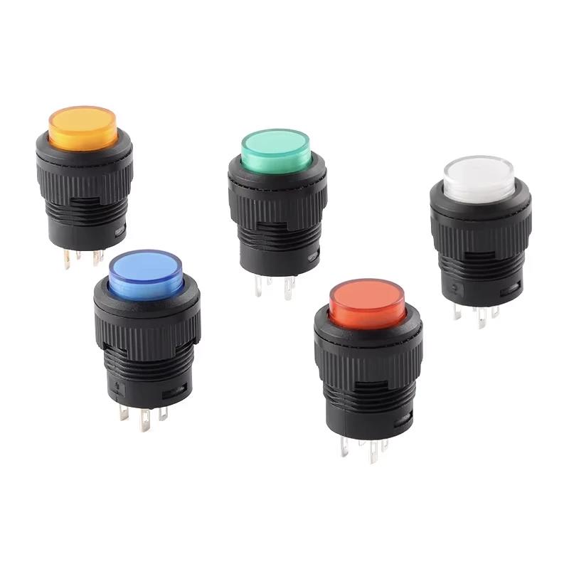 Led Lamp Momentary Push Button Switch 16mm 250V 3A R16-503 - GREEN Led Lamp Momentary Push Button Switch 16mm 250V 3A R16-503 - GREEN