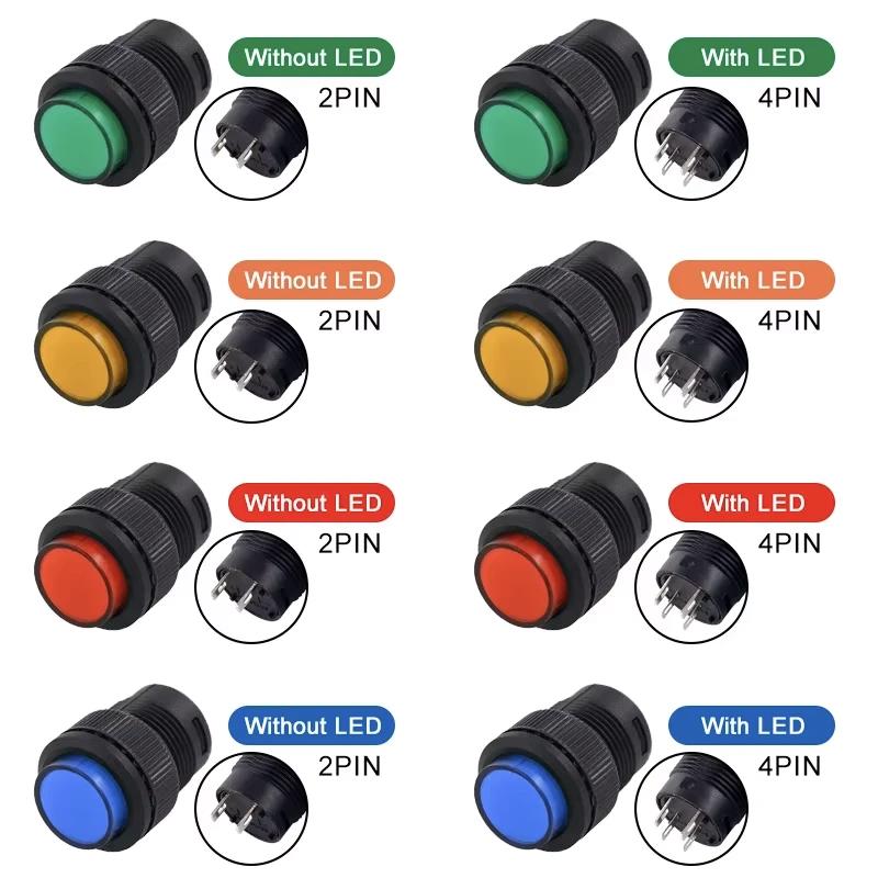 Led Lamp Momentary Push Button Switch 16mm 250V 3A R16-503 - GREEN Led Lamp Momentary Push Button Switch 16mm 250V 3A R16-503 - GREEN