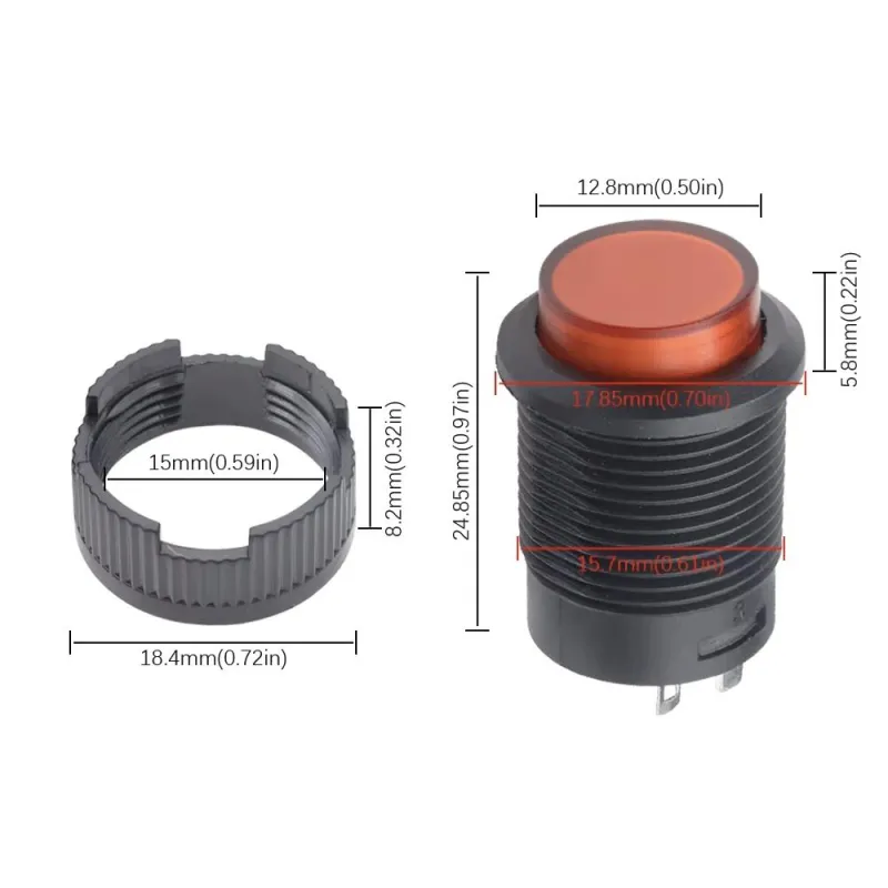 Led Lamp Momentary Push Button Switch 16mm 250V 3A R16-503 - GREEN Led Lamp Momentary Push Button Switch 16mm 250V 3A R16-503 - GREEN