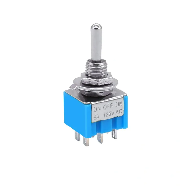 MTS-203 Toggle Switch 250V 3A 6 Pin DPDT ON-OFF-ON MTS-203 Toggle Switch 250V 3A 6 Pin DPDT ON-OFF-ON
