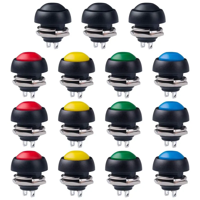 12mm Momentary Round Push Button - PBS13B Red 12mm Momentary Round Push Button - PBS13B Red