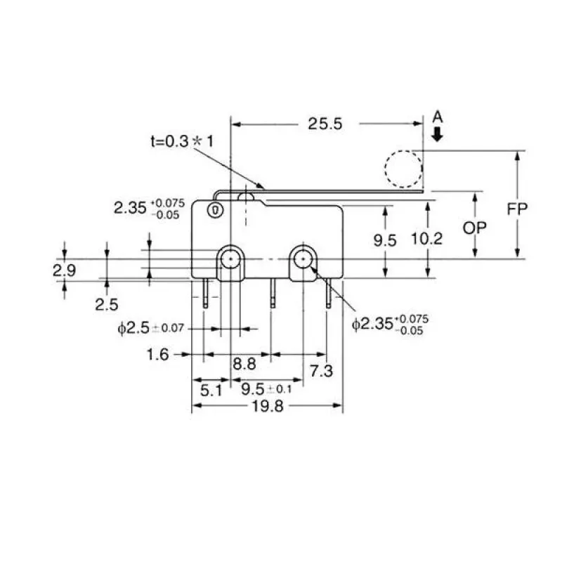 KW12 Micro Comutator de Limită Lung Tip Drept 5A 250VAC KW12 Micro Comutator de Limită Lung Tip Drept 5A 250VAC