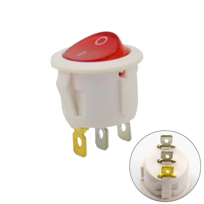 Mini Comutator Basculant ON/OFF SPDT Iluminat 250V 6A 3 Pini - ALB Mini Comutator Basculant ON/OFF SPDT Iluminat 250V 6A 3 Pini - ALB