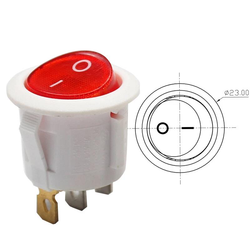 Mini Comutator Basculant ON/OFF SPDT Iluminat 250V 6A 3 Pini - ALB Mini Comutator Basculant ON/OFF SPDT Iluminat 250V 6A 3 Pini - ALB