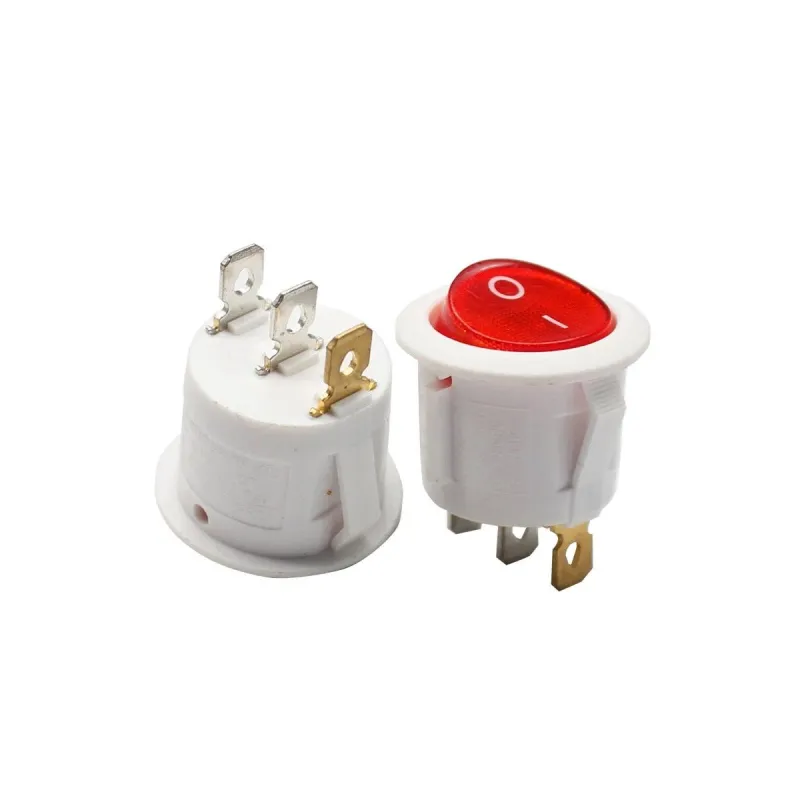 Mini Comutator Basculant ON/OFF SPDT Iluminat 250V 6A 3 Pini - ALB Mini Comutator Basculant ON/OFF SPDT Iluminat 250V 6A 3 Pini - ALB