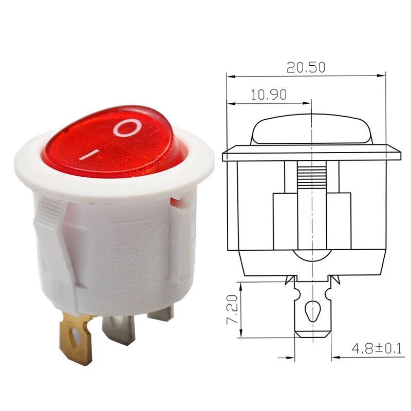 Mini Comutator Basculant ON/OFF SPDT Iluminat 250V 6A 3 Pini - ALB Mini Comutator Basculant ON/OFF SPDT Iluminat 250V 6A 3 Pini - ALB